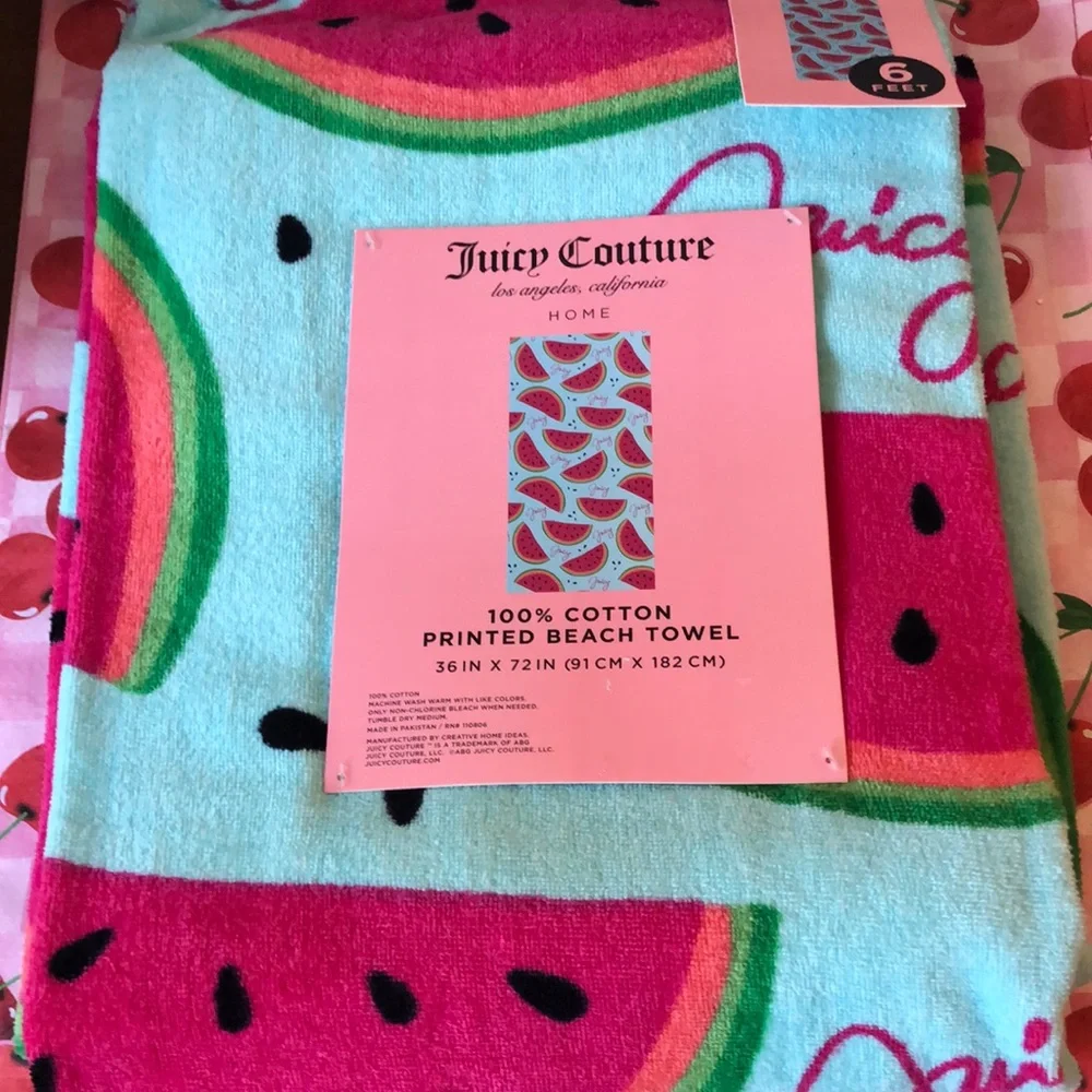 NWT Juicy Couture Watermelon Print Beach Towel